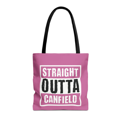 "Straight Outta Canfield" Tote Bag, White "C"