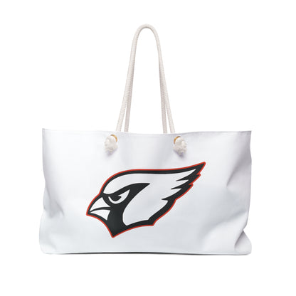 "Straight Outta Canfield" Weekender Bag, White Cardinal w/Red Trim