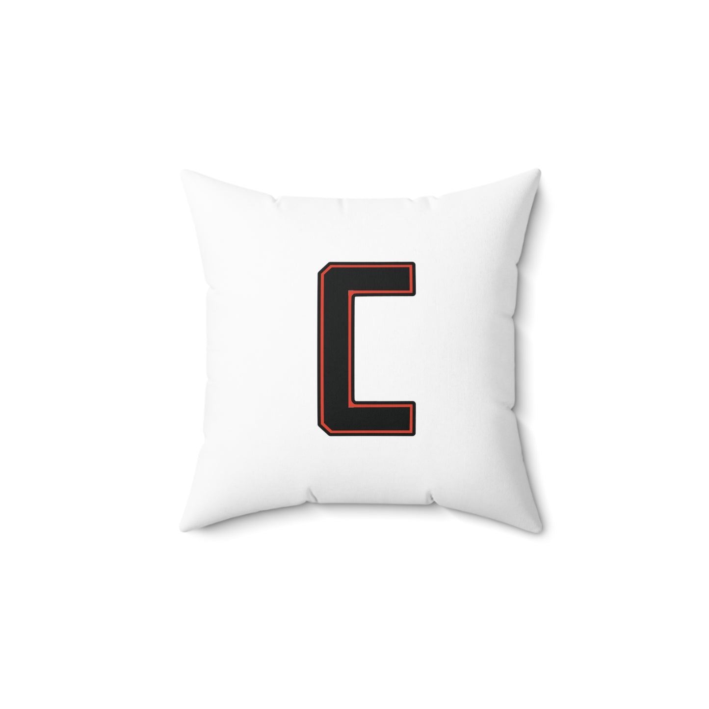 Canfield Football Badge Double Sided Square Pillow, Black"C"