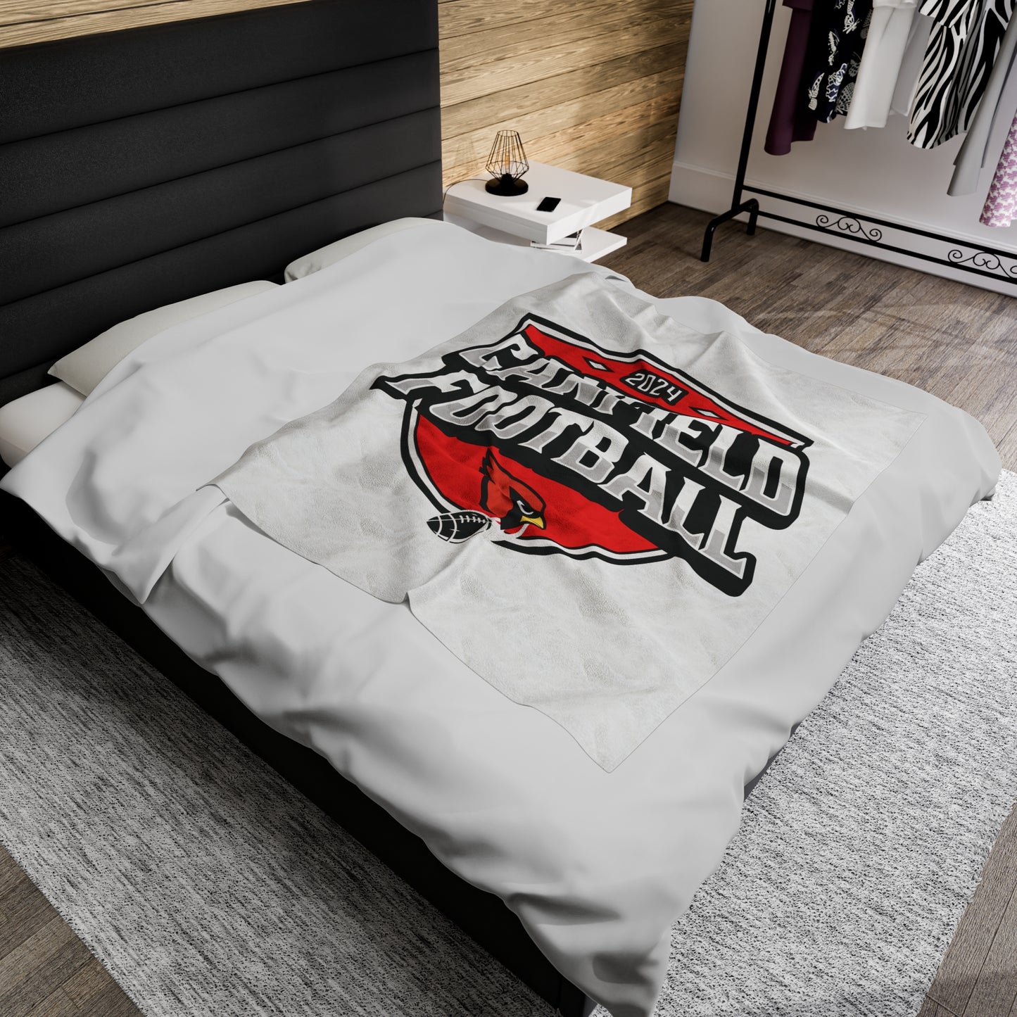 Canfield Football Velveteen Plush Blanket - Perfect for Football Fans, Cozy Home Decor