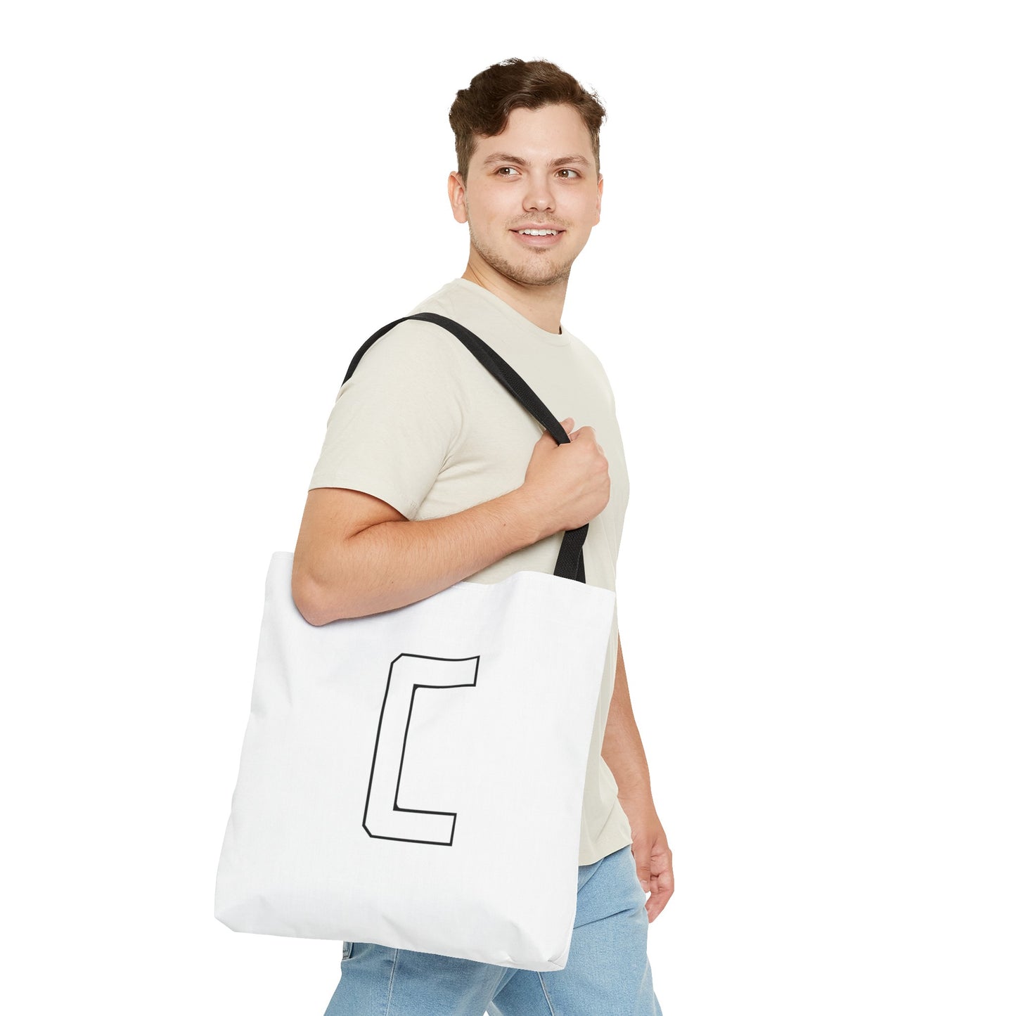 Canfield Tote Bag, White Cardinal & White Canfield "C"