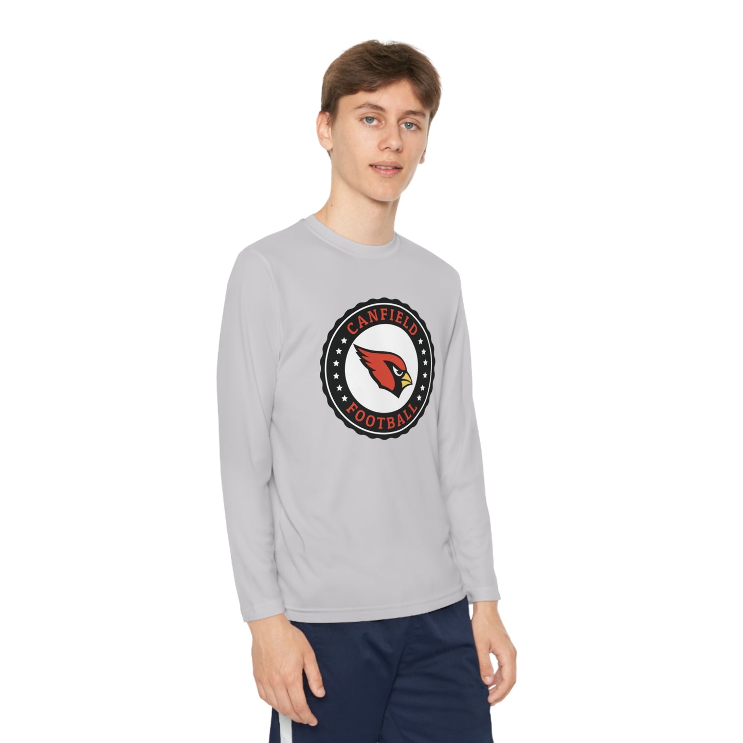 Canfield Football Badge, Youth Long Sleeve Competitor Tee