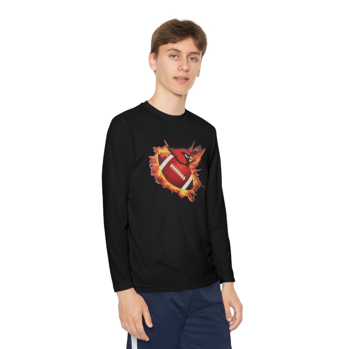 Canfield Football (Fire), Youth Long Sleeve Competitor Tee