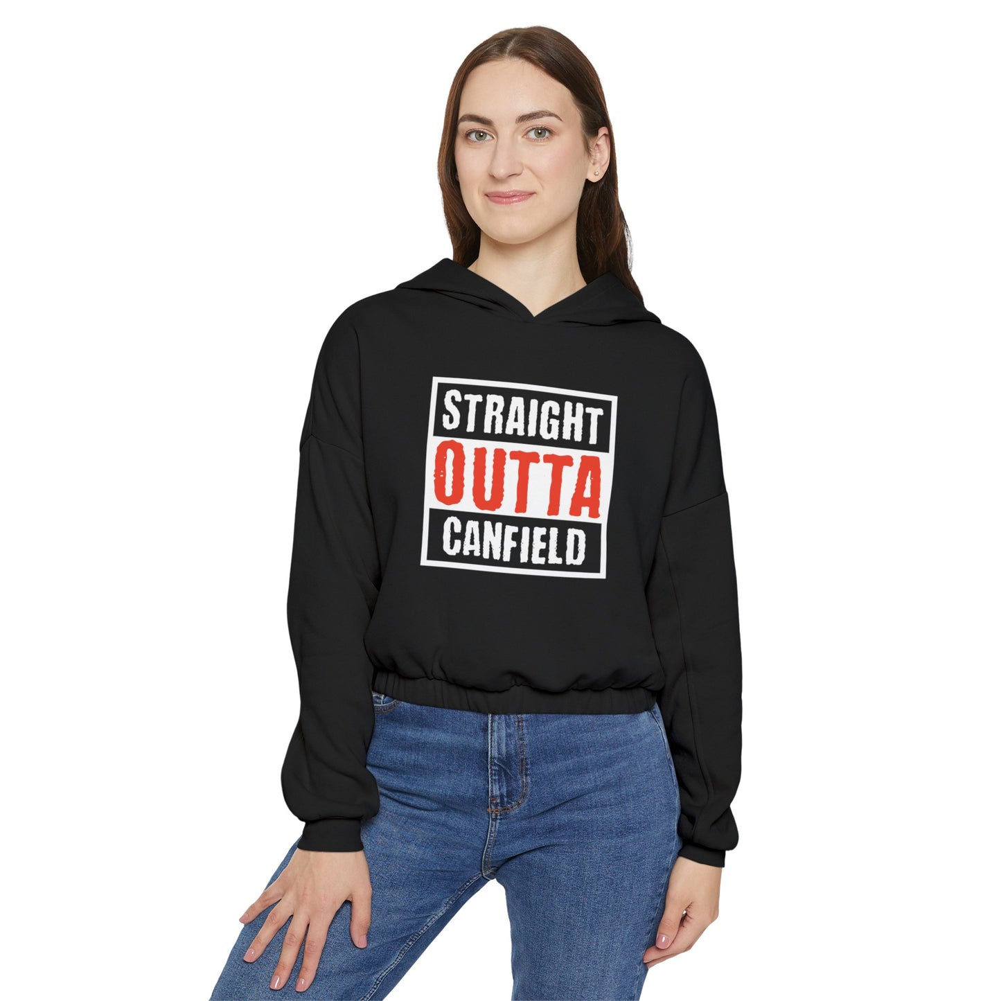 "Straight Outta Canfield" Women's Cinched Bottom Hoodie