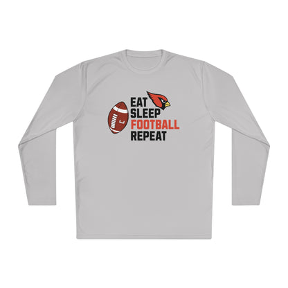 Eat, Sleep, Football, Moisture-Wicking Long Sleeve Tee