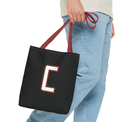 Tote Bag, White Canfield C w/White & Red Trim Cardinal