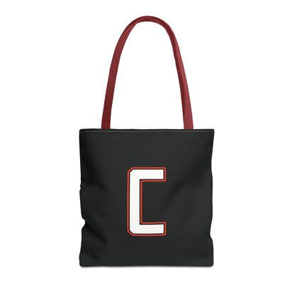 Tote Bag, White Canfield C w/White & Red Trim Cardinal