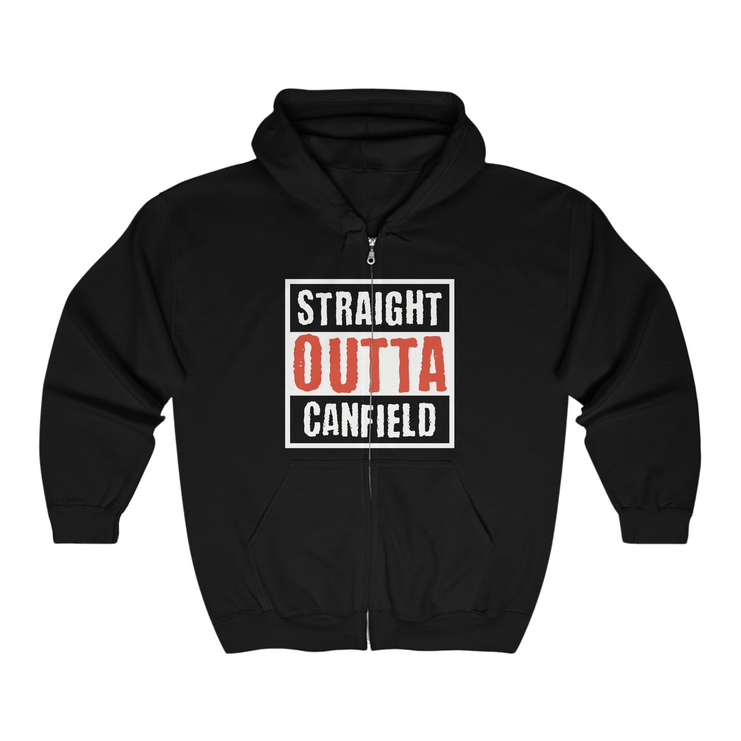 "Straight Outta Canfield" Heavy Blend™ Full Zip Hooded Sweatshirt