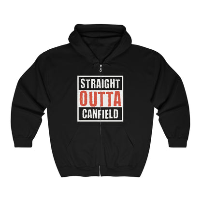 "Straight Outta Canfield" Heavy Blend™ Full Zip Hooded Sweatshirt