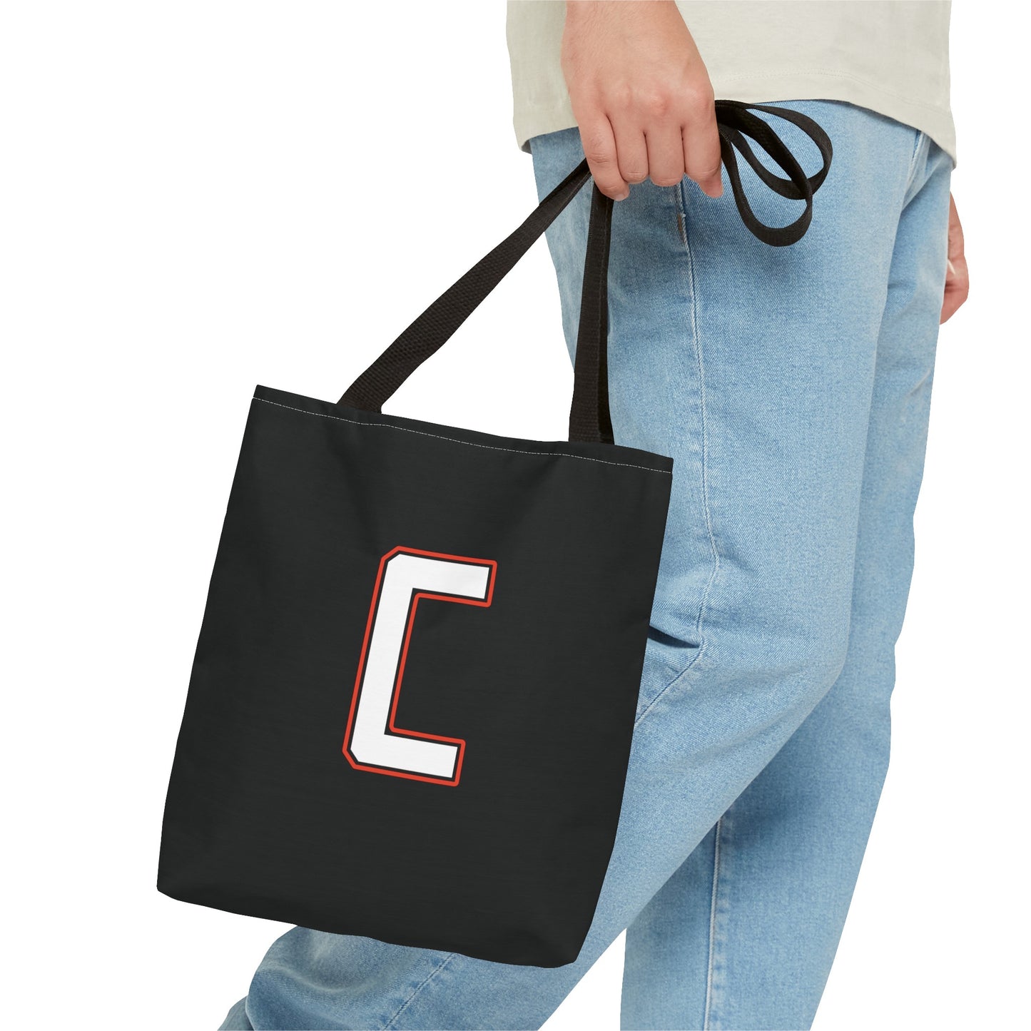 Tote Bag, White Canfield C w/White & Red Trim Cardinal