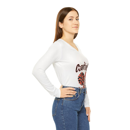 Cheer Mom, Women's Long Sleeve V-neck Shirt