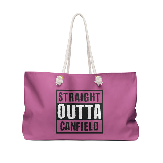 "Straight Outta Canfield" Weekender Bag, White "C"