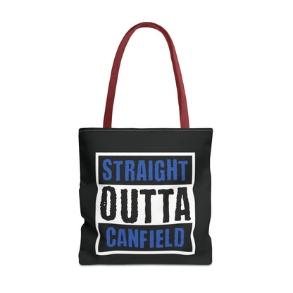 "Straight Outta Canfield" Tote Bag, Black "C"