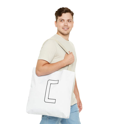 Canfield Tote Bag, White Cardinal & White Canfield "C"