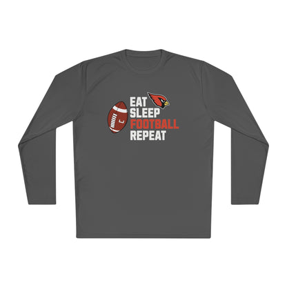 Eat, Sleep, Football, Moisture-Wicking Long Sleeve Tee