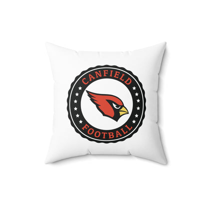 Canfield Football Badge Double Sided Square Pillow, Red "C"