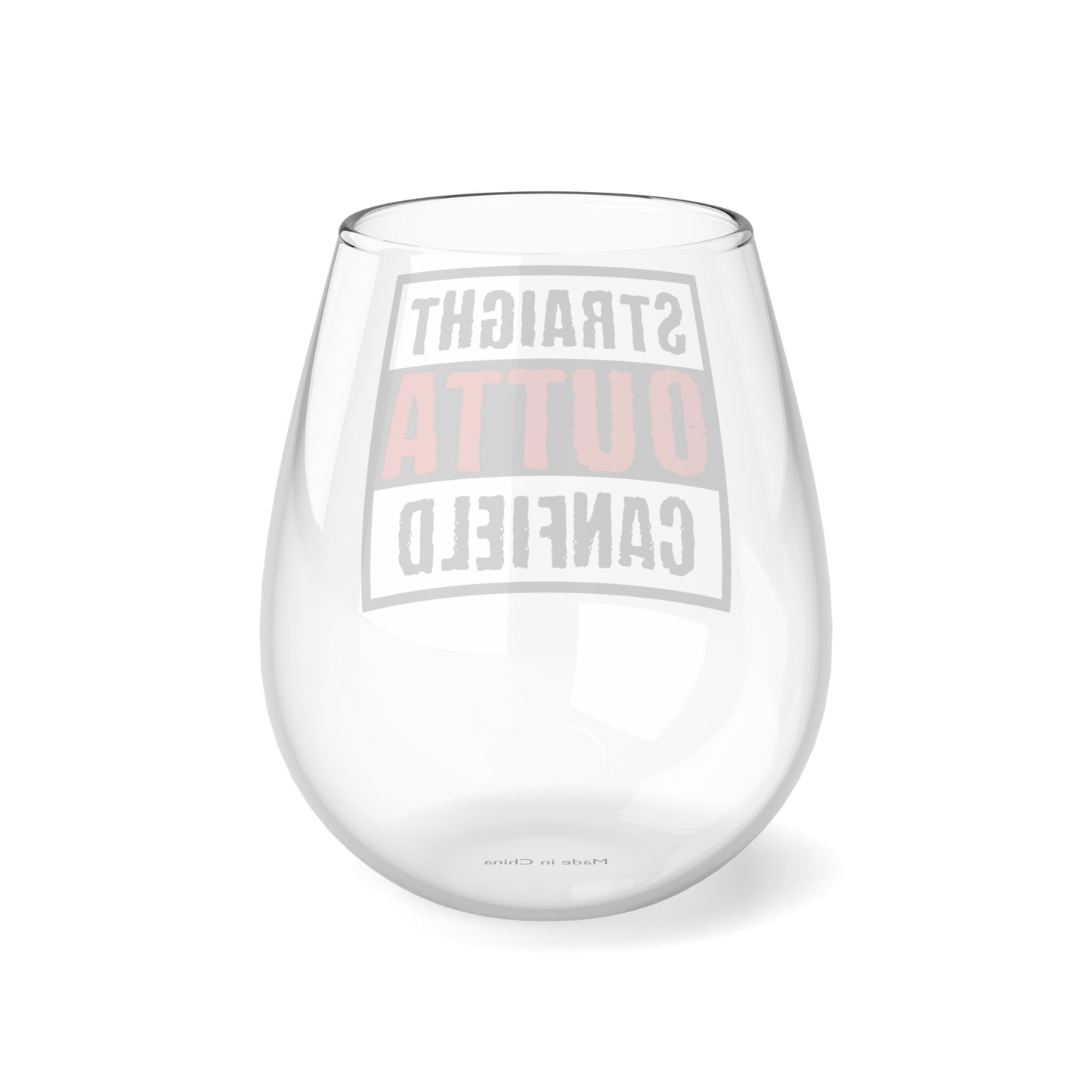 "Straight Outta Canfield" Stemless Wine Glass, 11.75 oz