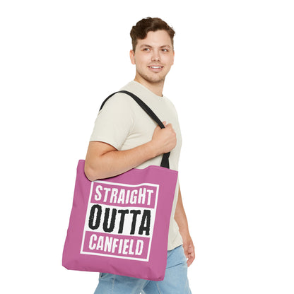 "Straight Outta Canfield" Tote Bag, White "C"