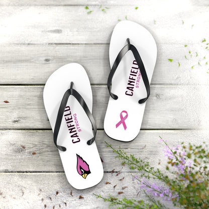 "Canfield Strong" Breast Cancer Awareness Flip Flops