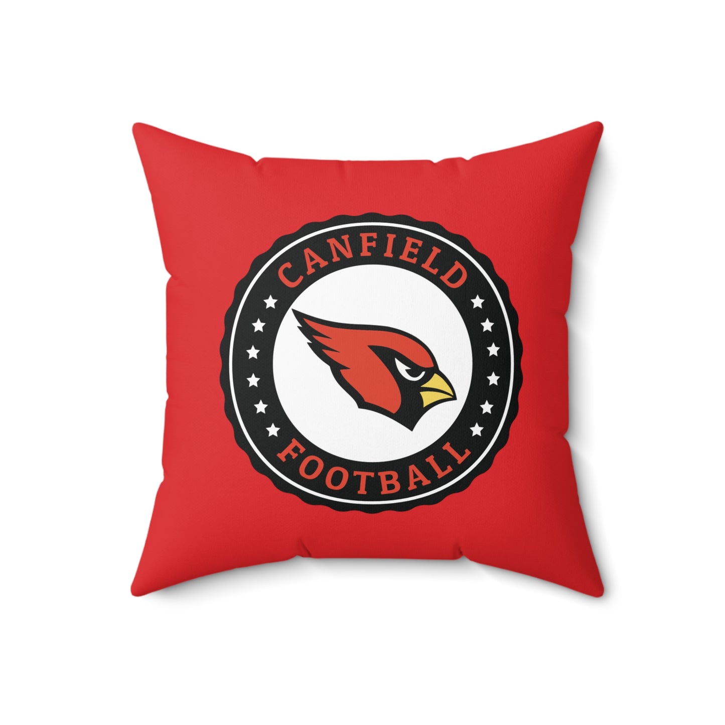 Canfield Football Double Sided Square Pillow, White "C"