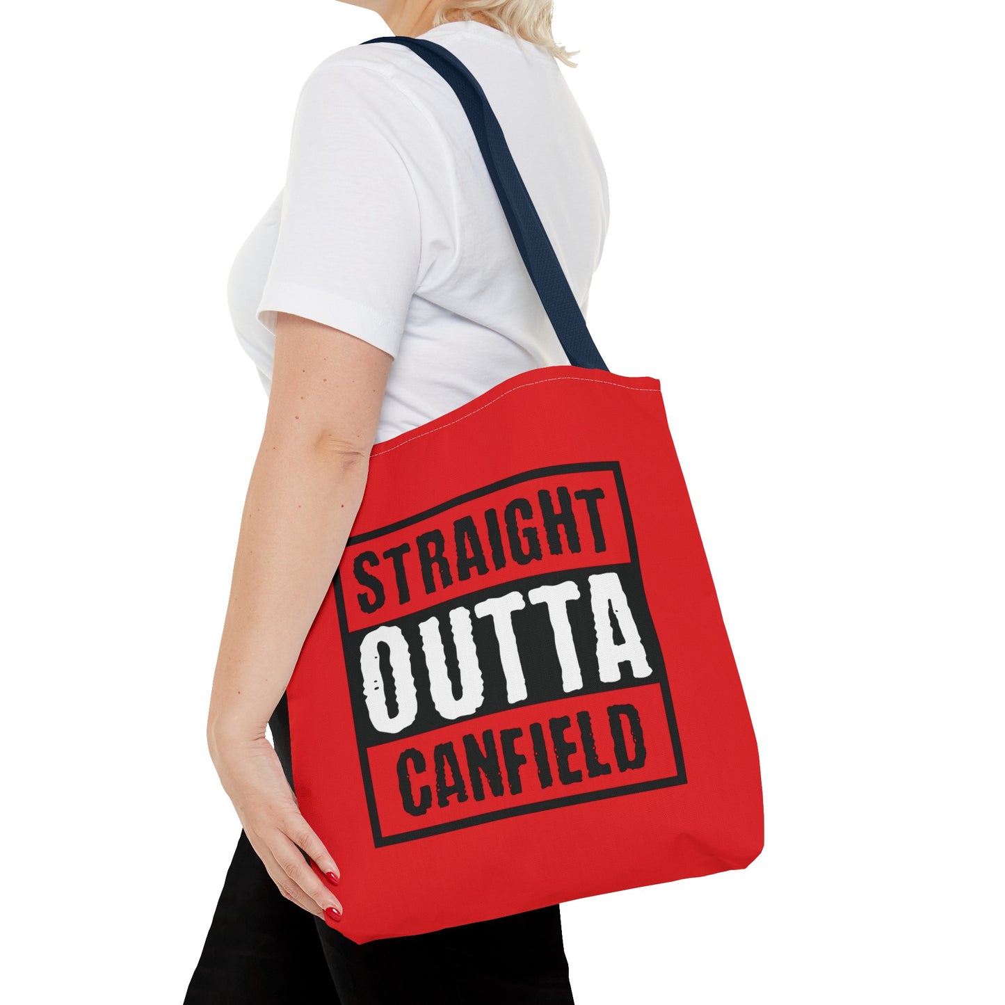 "Straight Outta Canfield" Tote Bag, White "C"