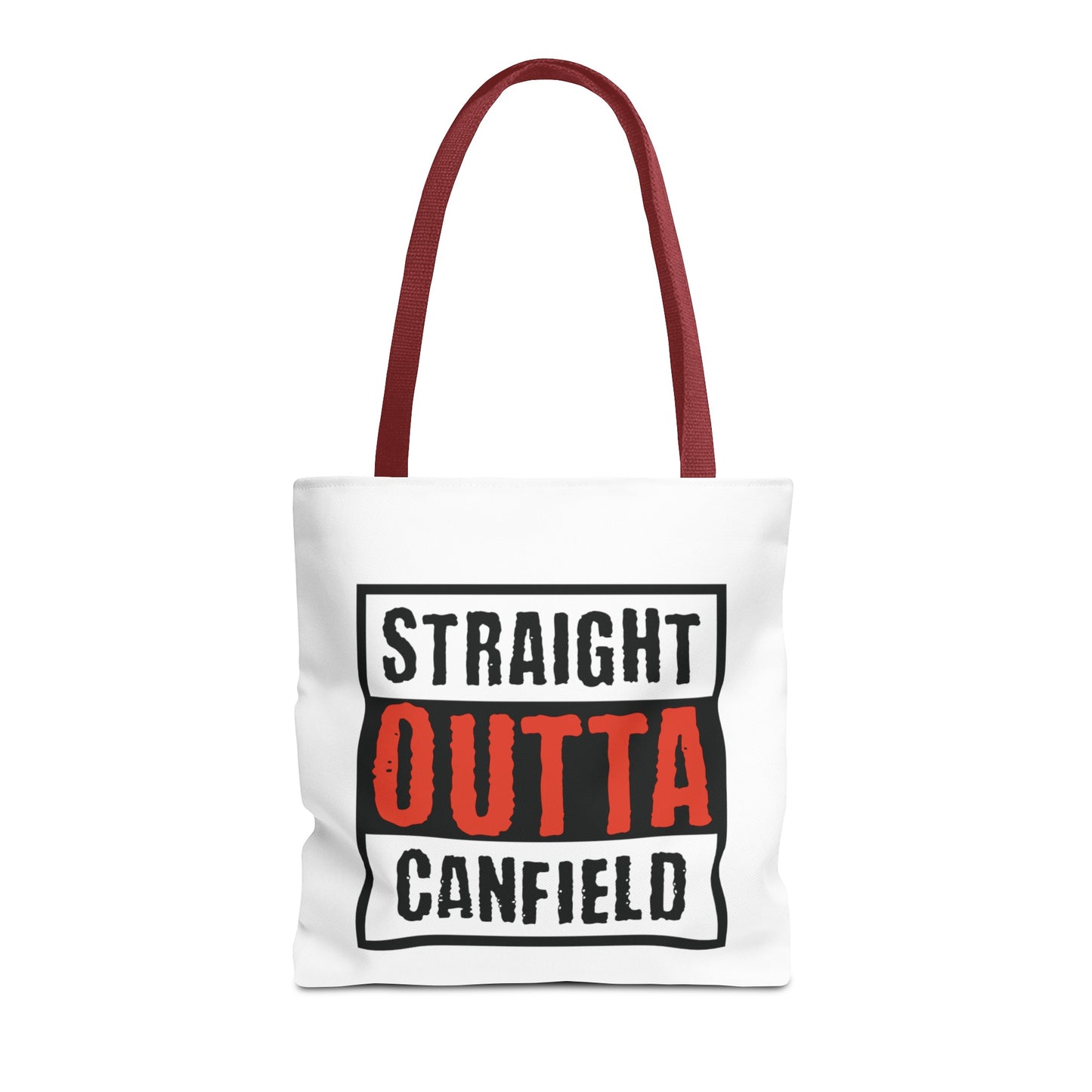 "Straight Outta Canfield" Tote Bag, Red "C"