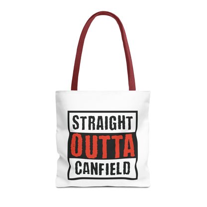 "Straight Outta Canfield" Tote Bag, Red "C"