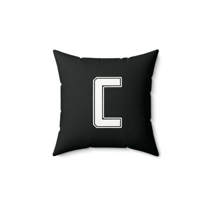 Canfield Football Double Sided Square Pillow, White "C"