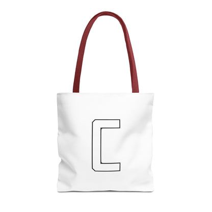 Canfield Tote Bag, White Cardinal & White Canfield "C"