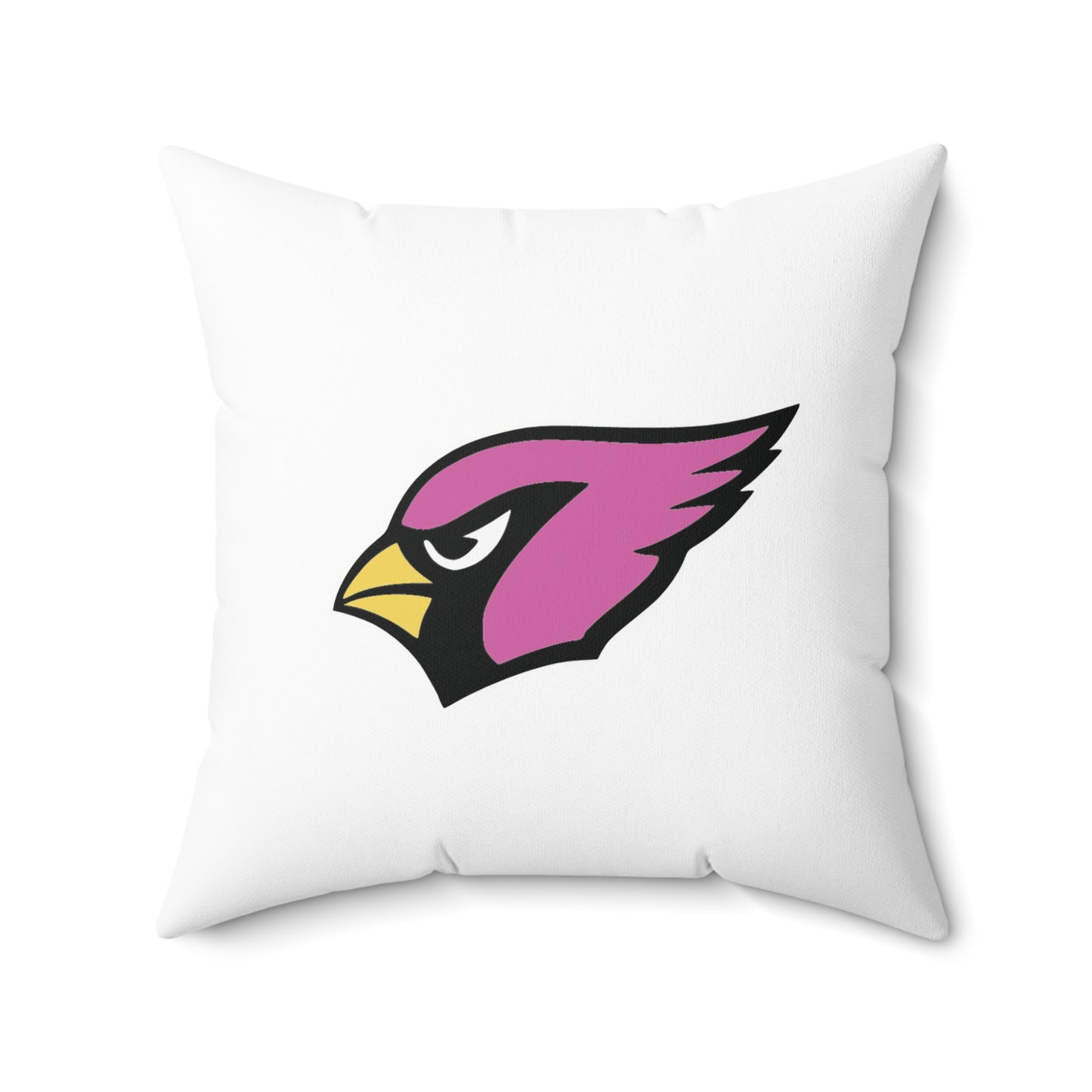 Canfield Double Sided Square Pillow, Pink Cardinal & Pink "C"