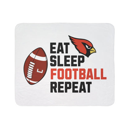 Eat Sleep Football Repeat Sherpa Blanket - Perfect for Game Day and Chilly Nights