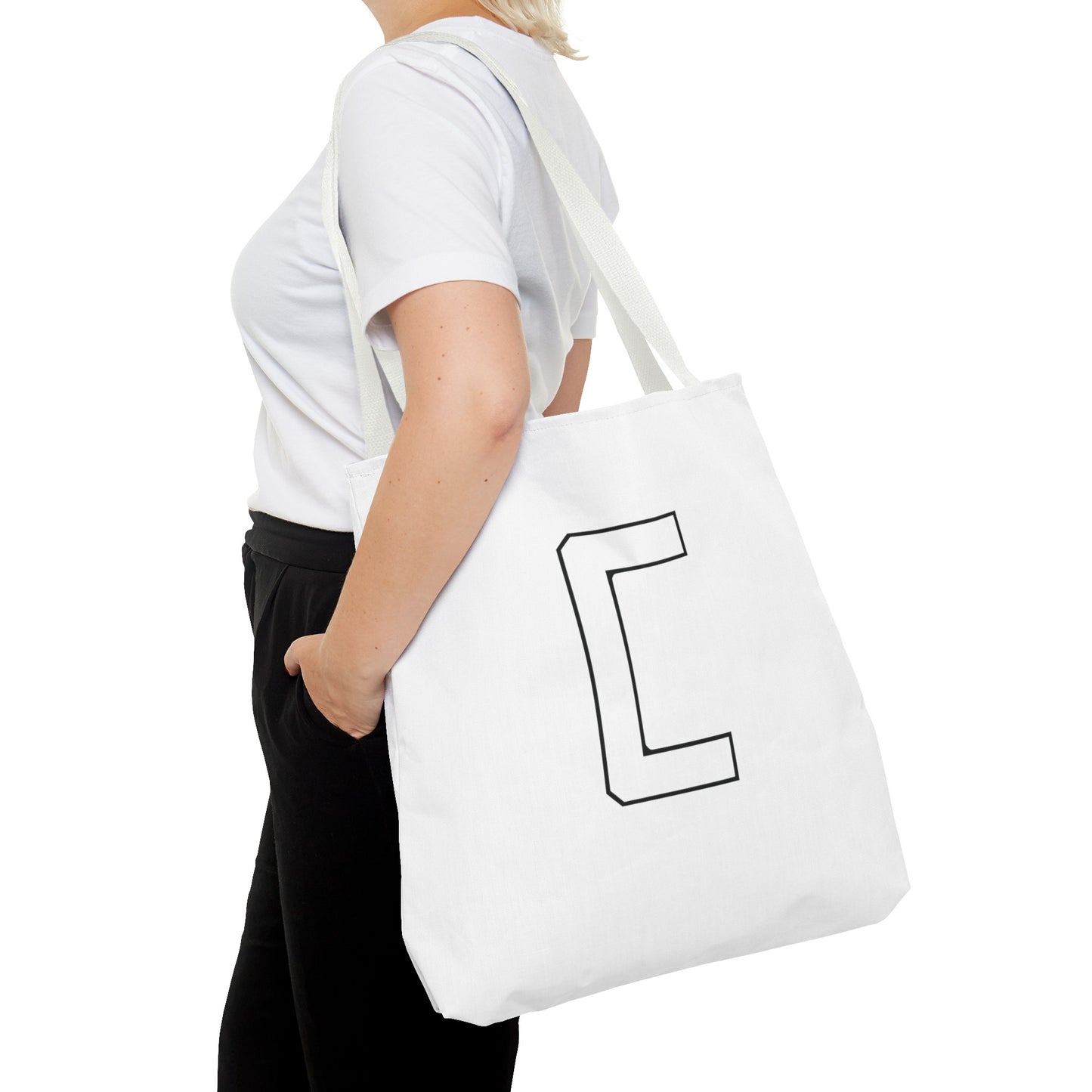 Canfield Tote Bag, White Cardinal & White Canfield "C"