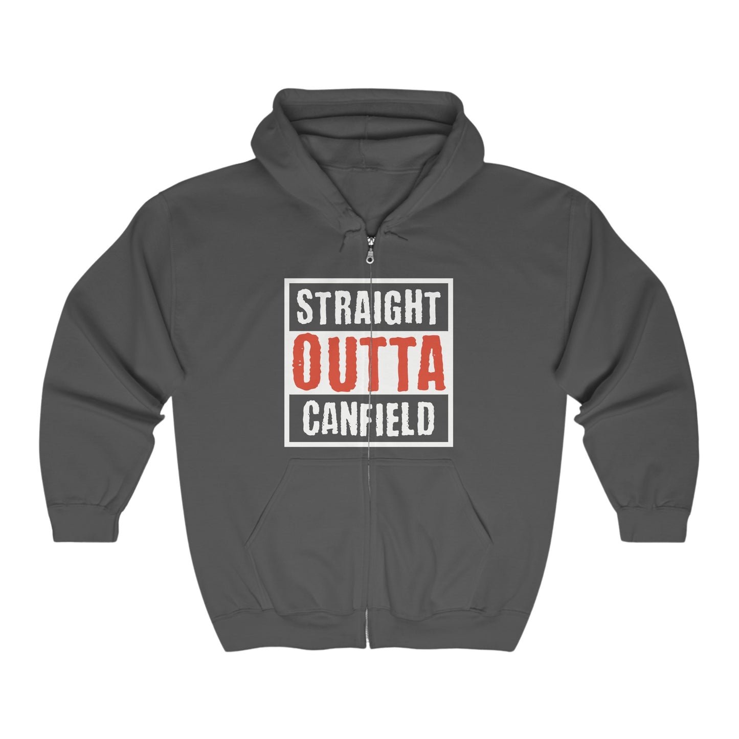 "Straight Outta Canfield" Heavy Blend™ Full Zip Hooded Sweatshirt