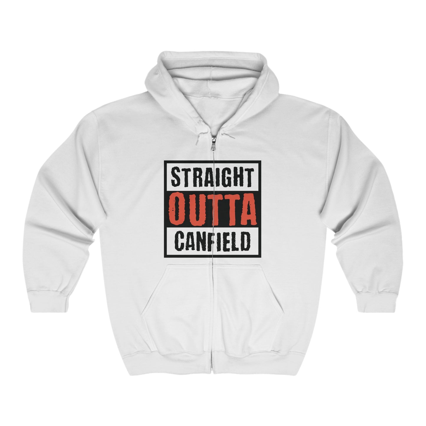 "Straight Outta Canfield" Heavy Blend™ Full Zip Hooded Sweatshirt