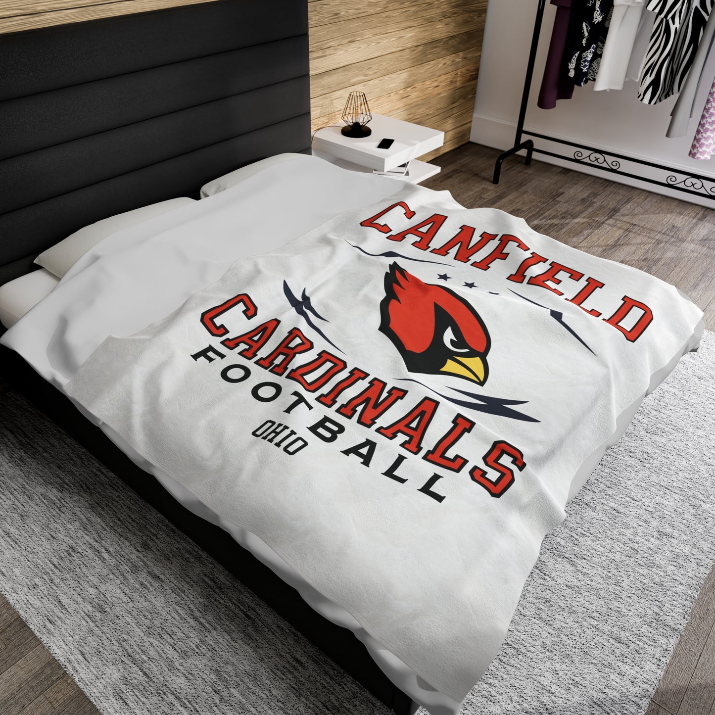 Canfield Football Velveteen Plush Blanket - Perfect for Football Fans, Cozy Home Decor