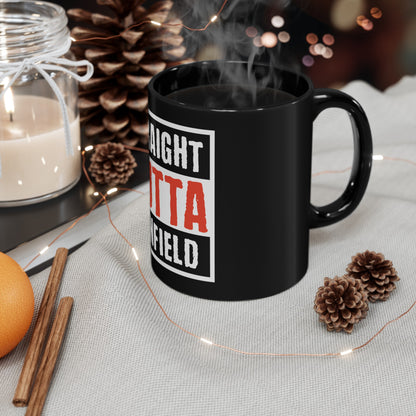 "Straight Outta Canfield" Black Mug, 11 oz