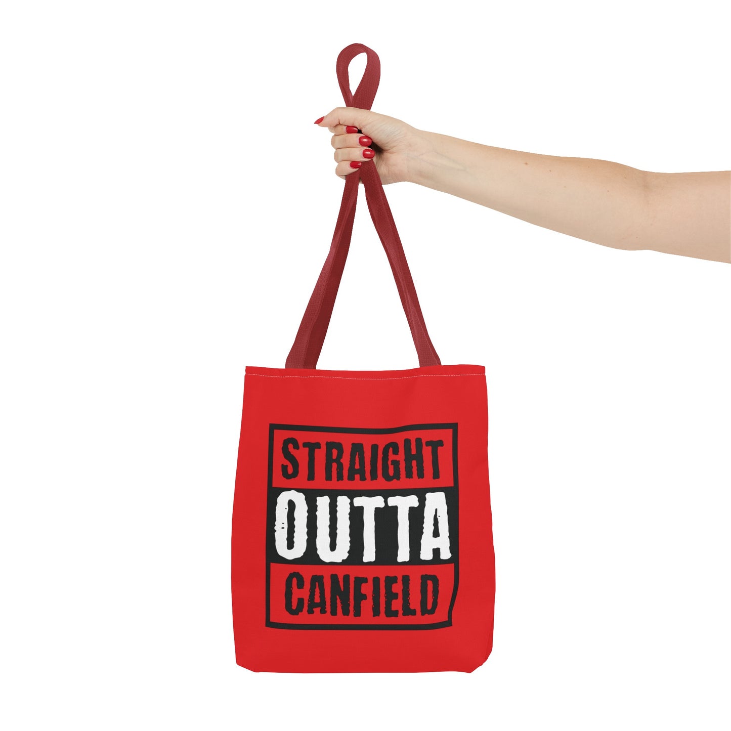 "Straight Outta Canfield" Tote Bag, White "C"