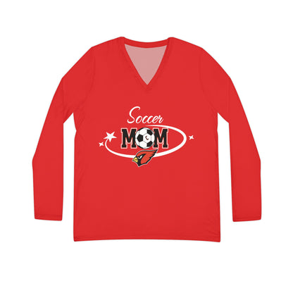 Soccer Mom, Women's Long Sleeve V-neck Shirt