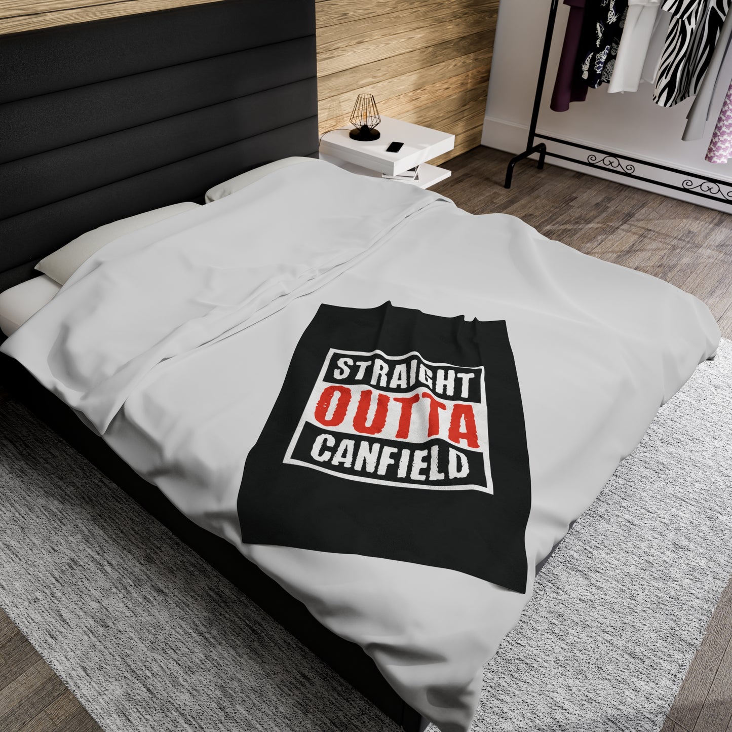 "Straight Outta Canfield" Velveteen Plush Blanket