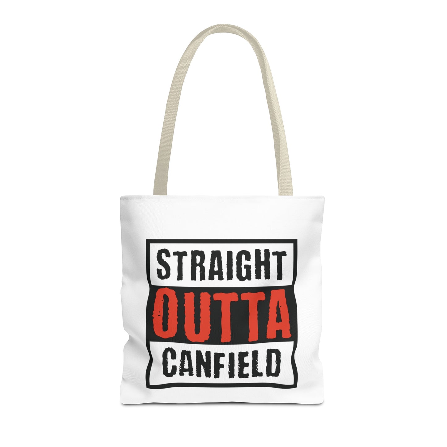 "Straight Outta Canfield" Tote Bag, Black "C"