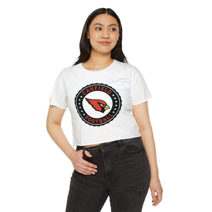 Canfield Football Badge, Women's Crop Top