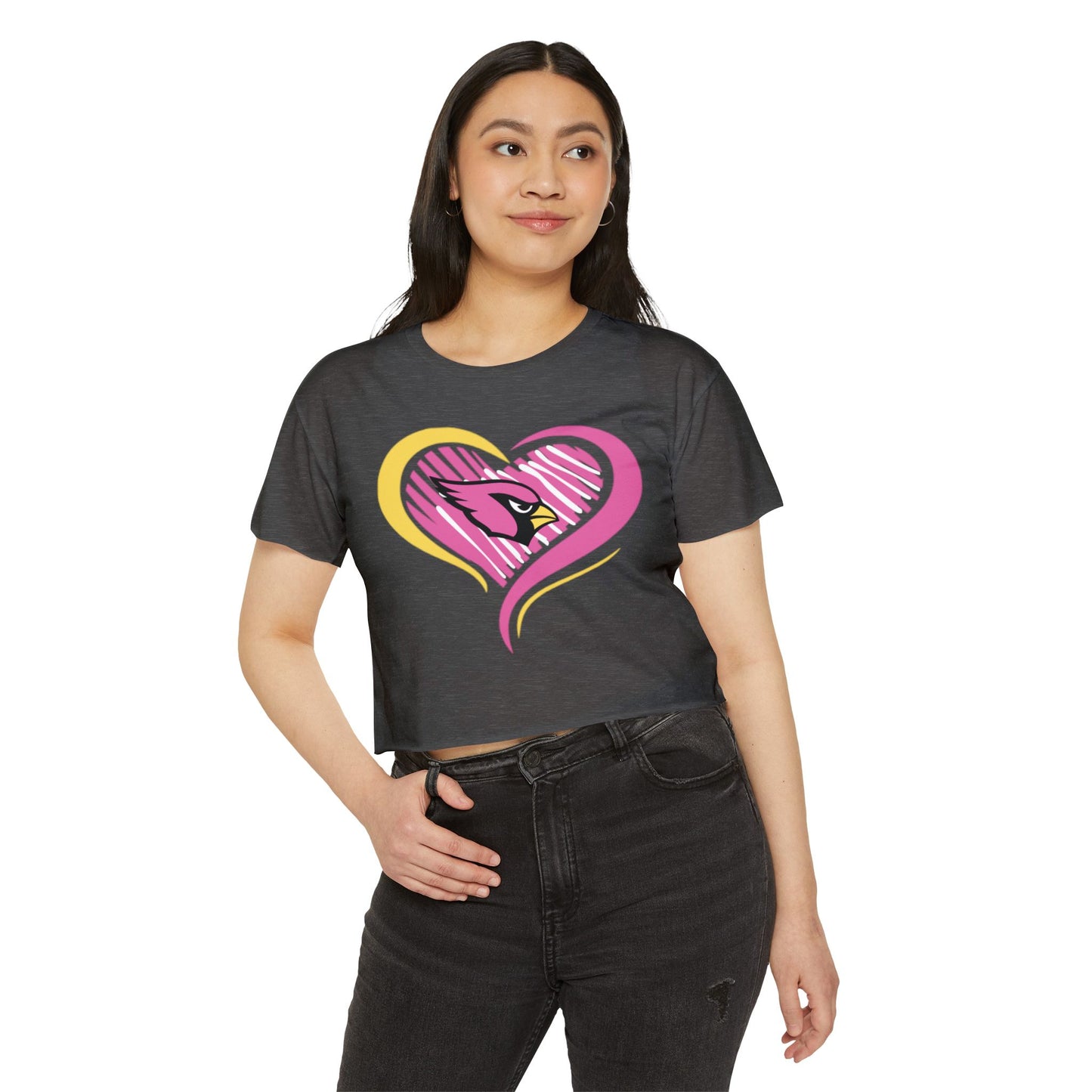 Canfield Heart, Women's Crop Top (Breast Cancer Awareness)