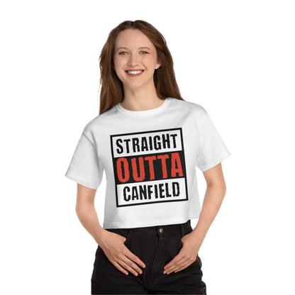 "Straight Outta Canfield", Women's Cropped T-Shirt