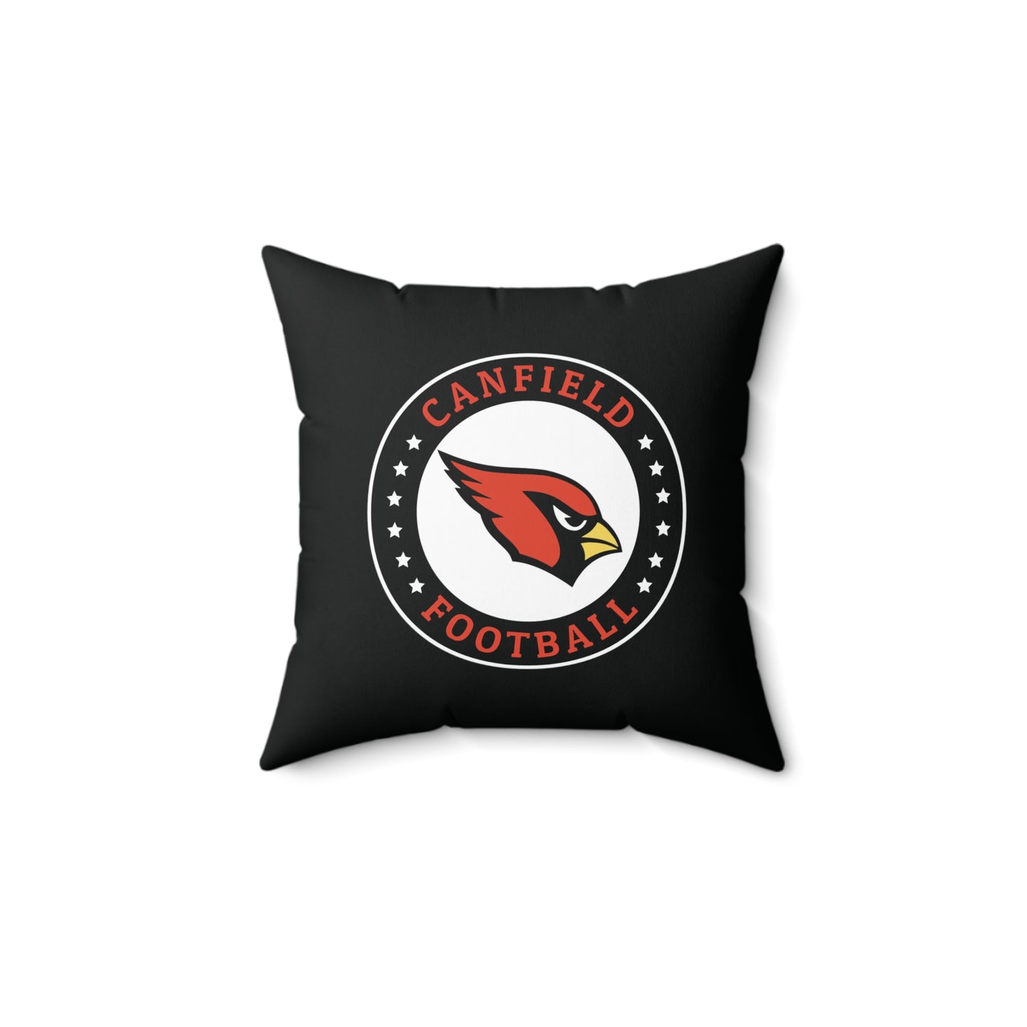 Canfield Football Badge Double Sided Square Pillow, Red "C"