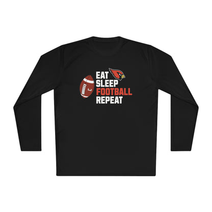 Eat, Sleep, Football, Moisture-Wicking Long Sleeve Tee