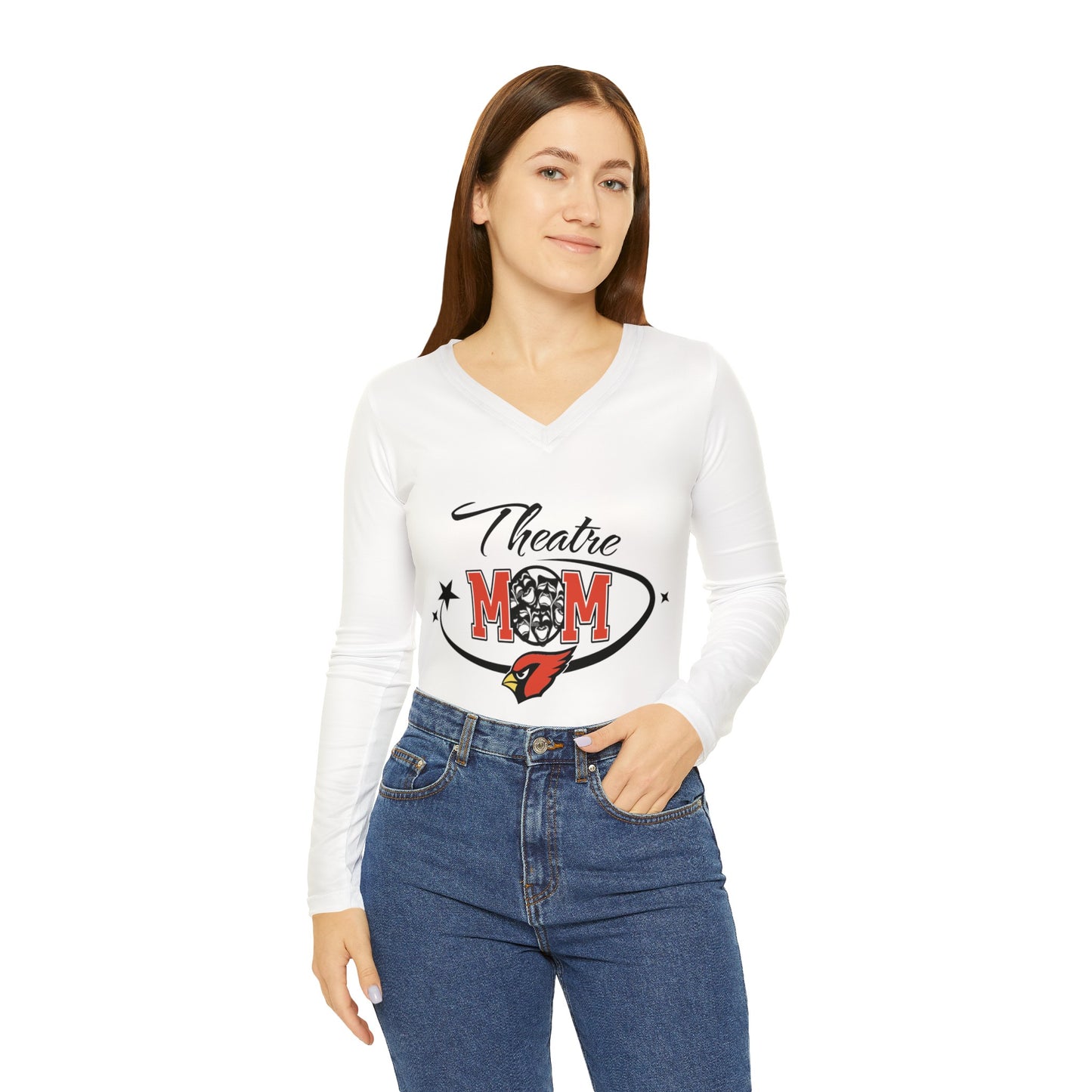 Theatre Mom, Women's Long Sleeve V-neck Shirt