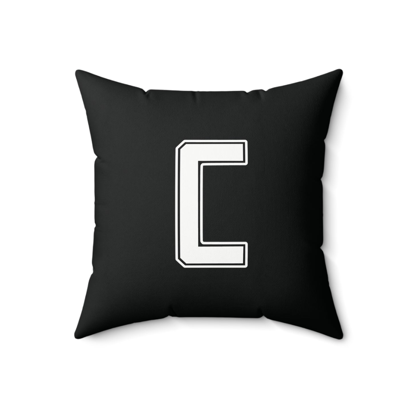 Canfield Football Double Sided Square Pillow, White "C"