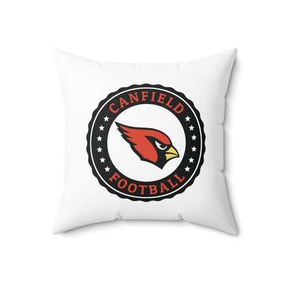 Canfield Football Badge Double Sided Square Pillow, Black"C"