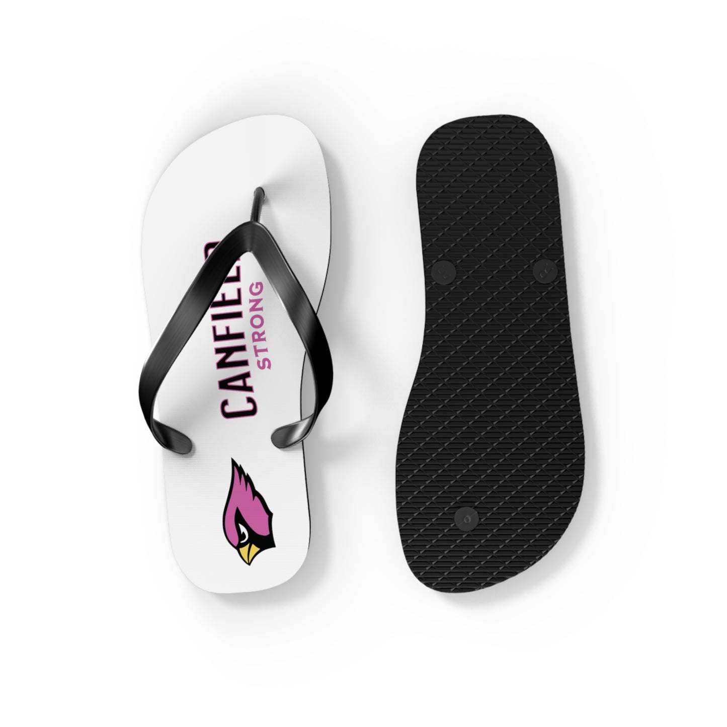 "Canfield Strong" Breast Cancer Awareness Flip Flops