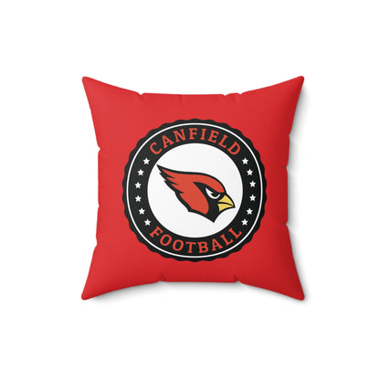 Canfield Football Double Sided Square Pillow, White "C"